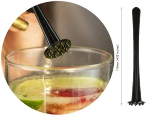 Swizzle Lemon Muddler for Cocktail and Ice Tea Drinks (Pack of 25) Black, 110mm - Picture 1 of 6