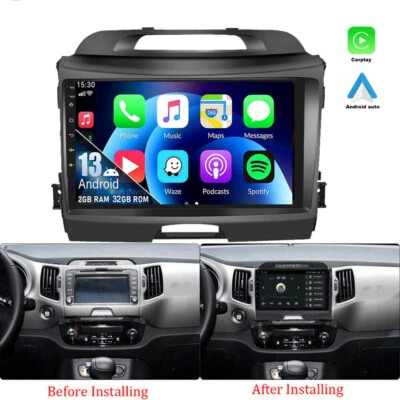 Android 13.0 Coche GPS Navegación Radio Estéreo CarPlay WIFI Para Kia Sportage 2011-2015  Foto 1 de 4