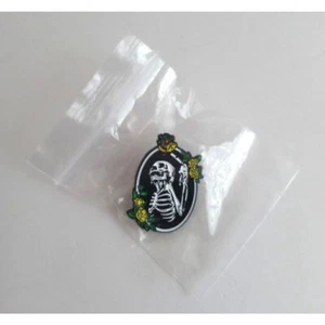 New Skeleton Ringing Bell Halloween Enamel Lapel Hat Pin - Picture 1 of 2