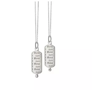 NUOVA COLLANA MEDAGLIONE MONICA RICH KOSANN ARGENTO STERLING PENSO DI POTER ZAFFIRO - Foto 1 di 6