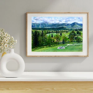 Mount Washington Hotel Print – Presidential Range NH Landscape Watercolor Art - Picture 1 of 50
