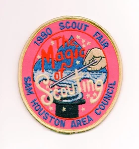 1990 Sam Houston Area Council Scout Fair Magic Scouting Patch BSA Vintage 🔥 - Picture 1 of 3