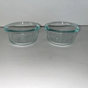 Pyrex 7202R Blue Tint Casserole Dish Set of 2 Vintage USA Glass Baking Bowl - Picture 1 of 8