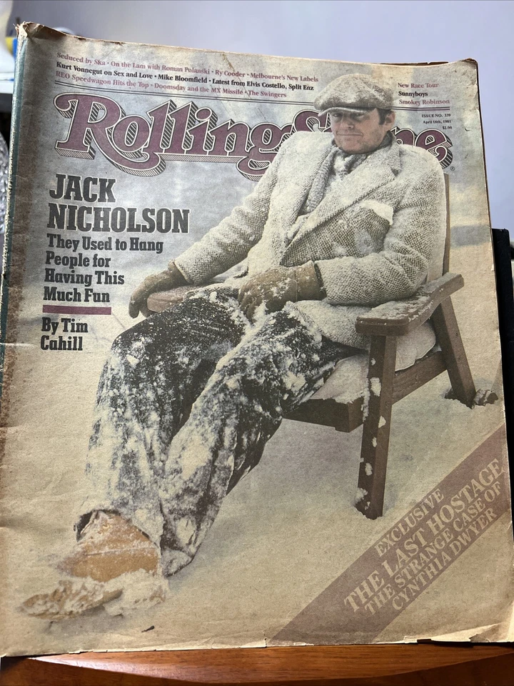 April 16 1981 Rolling Stone Magazine Jack Nicholson Cover, #341 Used Australia - Image 1 of 4