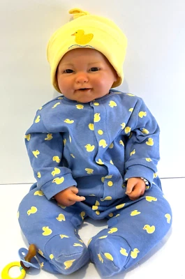 Bereguer Realistic Reborn Baby Weighted 4lbs 20 in Eyelashes Fingernails Hair - Image 1 of 4