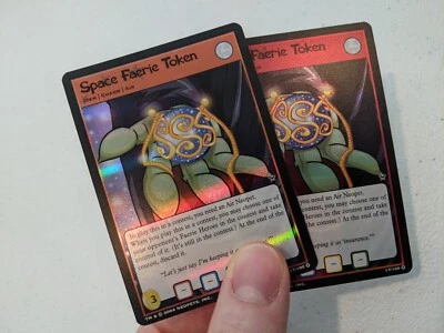 Neopets TCG MISPRINT Space Faerie Token 17/20 Holo ORANGE VARIANT ~ WotC VHTF - Image 1 of 4