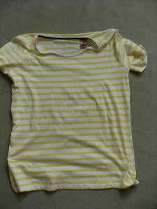 s. Oliver,  gelb-weißes, kurzärm. Ringel-T-Shirt , wie neu, nicht getr., Gr. 44 - Bild 1 von 3