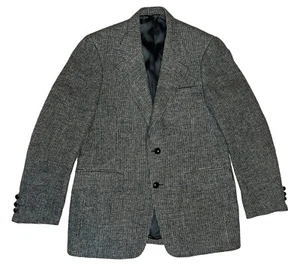 Vintage Harris Tweed Sport Coat Mens 42L Gray Scottish Wool Jacket Blazer 60’s - Picture 1 of 12