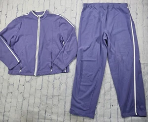 Lee Sport WOMENS SIZE XL Purple White Jacket Sweatpants Set VINTAGE 90s - Picture 1 of 14