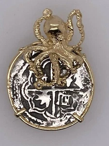 ATOCHA Coin 14K Gold Octopus Sea life Sunken Treasure Shipwreck Coin Jewelry - Picture 1 of 6