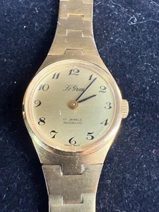 Le Gran 17 Jewel Incabloc Ladies Gold Watch Swiss Made Works - Picture 1 of 6