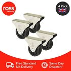 4 x 38mm Durable Castor Wheels Fixed Plate Fitting Lightweight Casters UK Seller