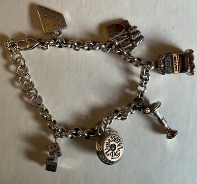 Brighton Casino Las Vegas Nevada Theme Dangle Charms Bracelet via - Image 1 of 3