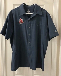 Kuhl Mens Shirt Blue Avery Brewing Boulder Colorado Tufflex Short Sleeve Large L - Picture 1 of 5