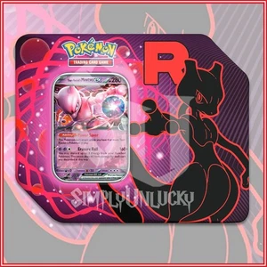 Pokemon TCG: Team Rocket Tin Rocket's Mewtwo ex (5 Packs)🔥 Destined Rivals - Picture 1 of 2