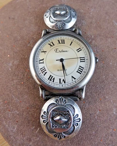 Vintage Signed Native American P.T.G. Sterling Silver Wrist Watch Tips #707 - Picture 1 of 15