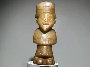 Rara Statua Shang Dy Old Jade Persona Intagliata Design "Bai Jian" Figura H 9,2 CM - Foto 1 di 24