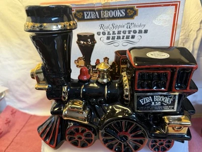 AUTÊNTICO EZRA BROOKS 12 Decantador de Locomotiva de Trem Garrafa de Uísque VAZIA COM Caixa - Imagem 1 de 4