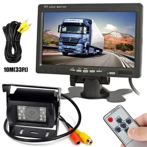 12-24V Truck Caravan Bus RV Vehicle IR Rear View Backup Camera 7" Car Monitor - Picture 1 of 9