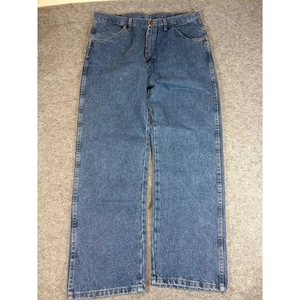 VINTAGE Rustler By Wrangler Jeans Men 36x30 Blue Regular Fit Straight Rugged NWT - Picture 1 of 7
