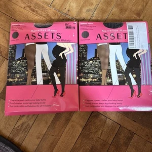 2 NEW Marvelous Mama Assets BY Sara Blakely SPANX Maternity Tights Black Size 4 - Picture 1 of 4