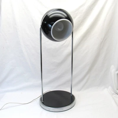 Vintage Atomic Eyeball Lamp Table Desk Orb Black Chrome MCM Sonneman style 25" - Image 1 of 4