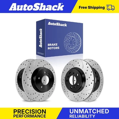 Front Rear Drilled Slotted Brake Rotors for 2006-2011 Buick Lucerne 3.8L - Image 1 of 4