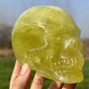 2.64LB Natural citrine Quartz hand Carved skull crystal specimen Reiki - Picture 1 of 17