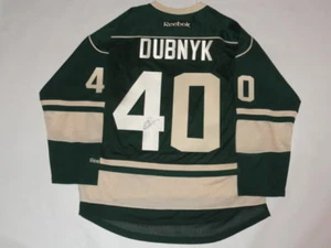 DEVAN DUBNYK SIGNED REEBOK PREMIER MINNESOTA WILD 3RD JERSEY LICENSED JSA COA - Picture 1 of 3