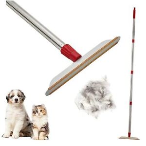 Carpet Rake for Pet Hair Removal with Adjustable Long Handle, Dog Cat Hair 