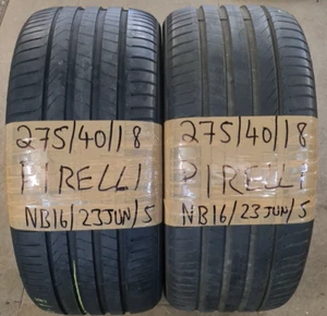 2 X 275 40 18 2754018 PIRELLI PART WORN SUMMER TYRES - Picture 1 of 12