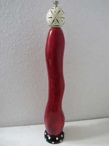 Robert Wilhelm Red 18.5" Serpent Pepper Grinder 2000  Wood Signed Pep Art - Picture 1 of 11