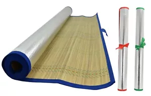Alfombra de playa de paja enrollable alfombra de transporte viaje picnic vacaciones camping 180 cm x 71 cm - Imagen 1 de 2