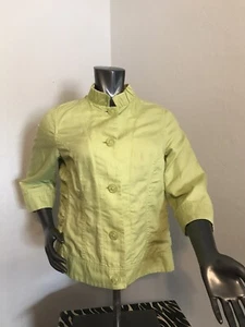 Coldwater Creek Linen blend Jacket Blazer Size-10 Women’s Lime Green Bright - Picture 1 of 10