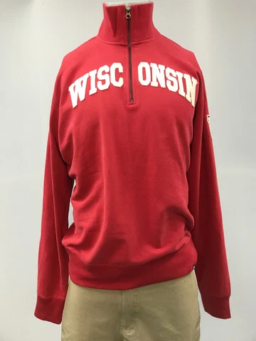 Wisconsin Badgers Men's 1/4 Zip Pullover Sweatshirt L, XL, 2XL, '47 Mult. Colors Cover