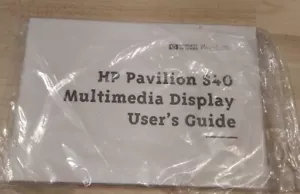 Hewlett Packard HP S40 CRT monitor User's Guide Owner Manual - Picture 1 of 2