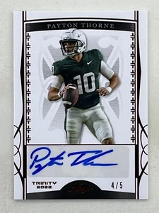 Payton Thorne 2022 Leaf Trinity Red Auto /5 #BA-PT1 Michigan State Spartans Card - Picture 1 of 2