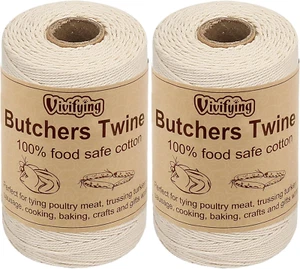 Butchers Twine, 2Pcs X 656 Feet Food Safe Cotton Bakers Twine String for Tying M - Picture 1 of 8