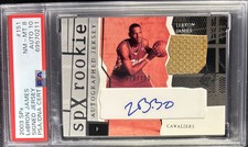 LEBRON JAMES PSA 8/10 2003 SPX #151 ROOKIE GOLD PATCH AUTO 328/750