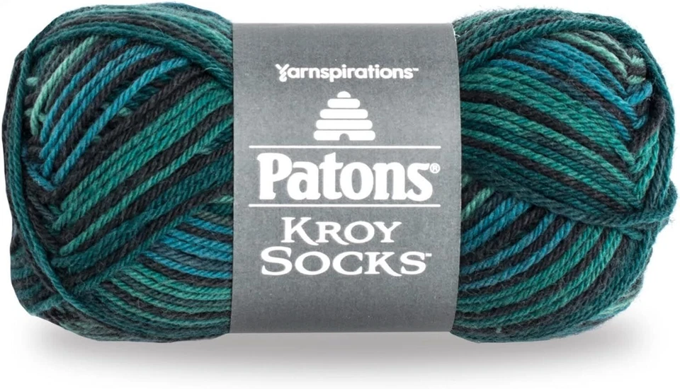 SpinRite Patons Kroy Socks Yarn-turquoise Stripes