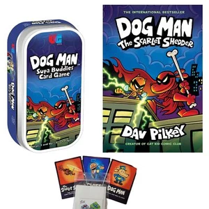 Dav Pilkey Dog Man The Scarlet Shedder Geschenkset Hardcover Buch #12, Spiel, Karten - Bild 1 von 7