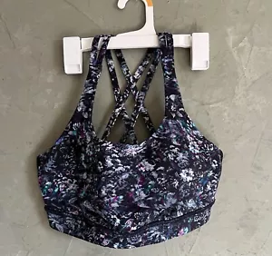 Lululemon Energy BH Größe 8 mehrfarbig Blumenmuster gekreuzter Rücken - Bild 1 von 4