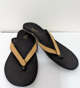 Sandalias de tanga VIONIC Selena para mujer color tostado pelo de becerro zapatos negros 10/41 - Imagen 1 de 7