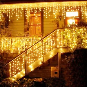 216 LED Christmas Fairy String Lights Outdoor Icicle Lights Xmas Wedding Decor - Picture 1 of 18