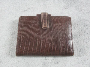 VTG Filofax Mini Topaz Brown Crocodile Italian Leather Slim Pocket Organizer - Picture 1 of 12
