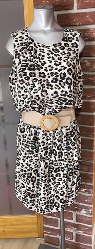 VETEMENTS Abito da studio Van Heu 8 leopardato ��stampa cambio casual carriera sopra il ginocchio classico