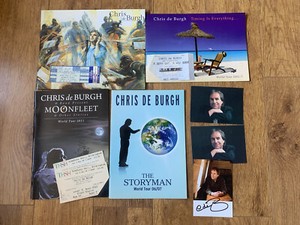 Chris De Burgh Signed Card Tour Programmes Ticket Stubs