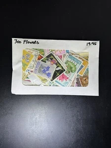 300 Premium World Assortment Used Stamp Collection Featuring Flowers - Picture 1 of 3