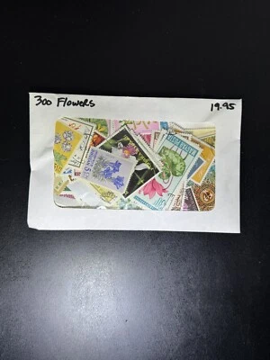 300 Premium World Assortment Used Stamp Collection Featuring Flowers - Image 1 of 3