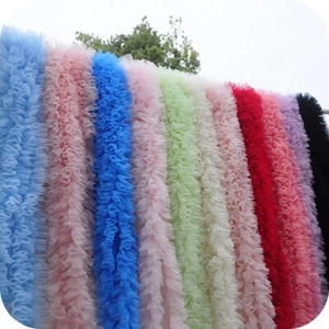3D Mesh Tulle Trim Sewing Ribbon Fabric DIY Wedding Dress Hem Edging Frill Sew - Picture 1 of 23